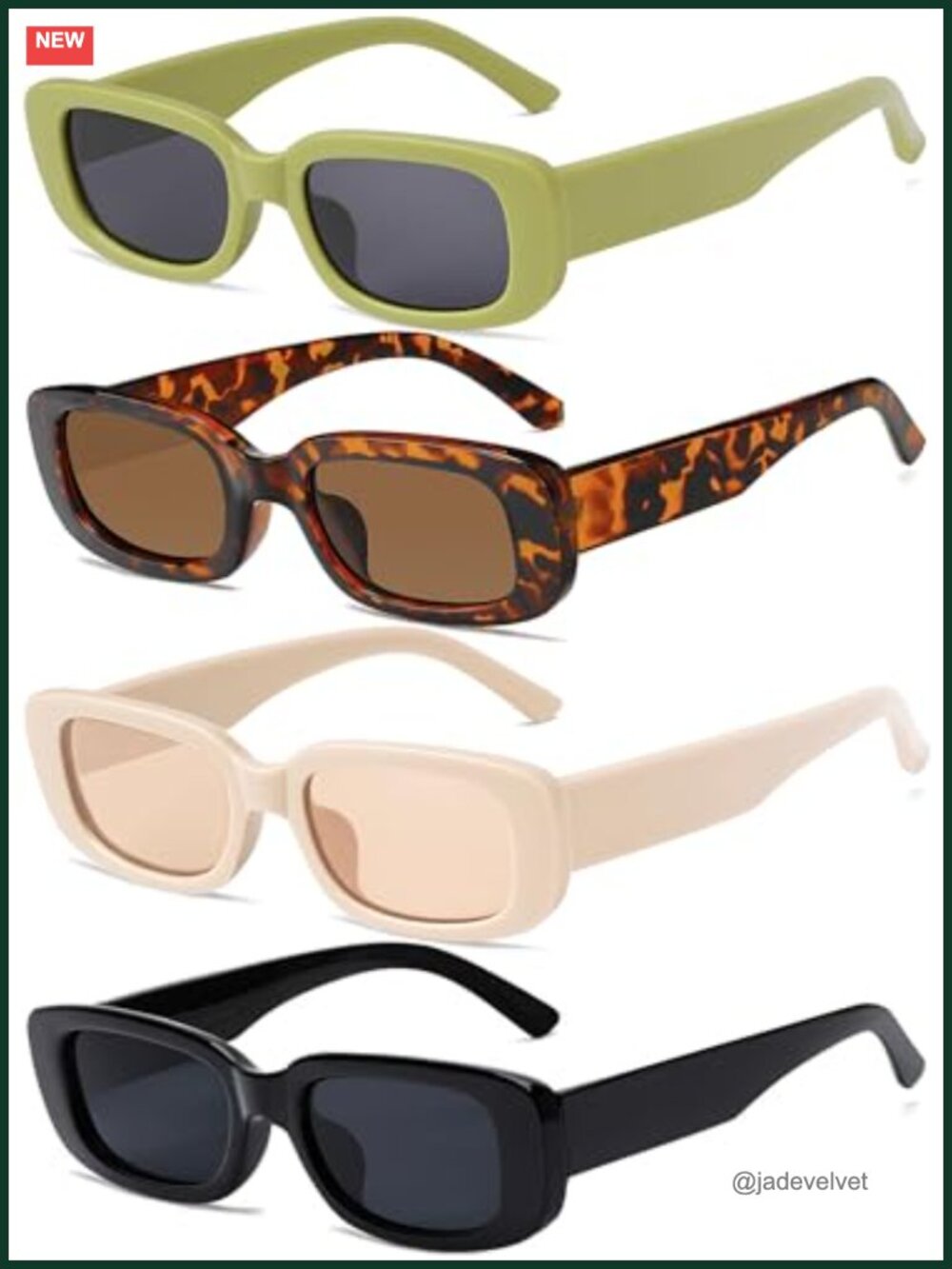Retro 90s Small Square Rectangular UV400 Sunglasses Trendy Y2K